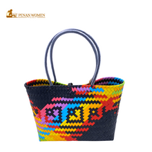 Load image into Gallery viewer, PENAN WOMEN PROJECT Everyday Tote Bag Light Rainbow Black Base