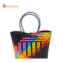 Load image into Gallery viewer, PENAN WOMEN PROJECT Everyday Tote Bag Light Rainbow Black Base