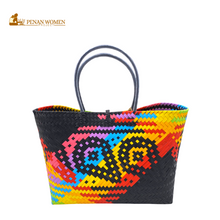 Load image into Gallery viewer, PENAN WOMEN PROJECT Everyday Tote Bag Light Rainbow Black Base
