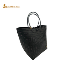 Load image into Gallery viewer, PENAN WOMEN PROJECT Beliang Square Tote Bag Black