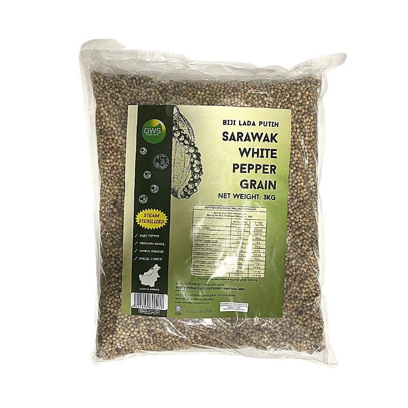 GWS Sarawak White Pepper Grain 3kg