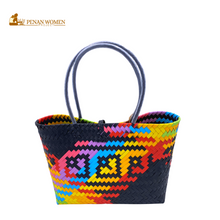 Load image into Gallery viewer, PENAN WOMEN PROJECT Everyday Tote Bag Light Rainbow Black Base
