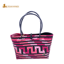 Load image into Gallery viewer, PENAN WOMEN PROJECT Everyday Tote Bag Pink Combo Black Base
