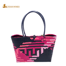 Load image into Gallery viewer, PENAN WOMEN PROJECT Everyday Tote Bag Pink Combo Black Base
