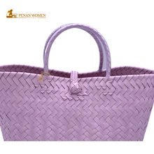 Load image into Gallery viewer, PENAN WOMEN PROJECT Square Mini Me Tote Purple Range
