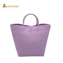 Load image into Gallery viewer, PENAN WOMEN PROJECT Square Mini Me Tote Purple Range
