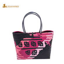 Load image into Gallery viewer, PENAN WOMEN PROJECT Everyday Tote Bag Pink Combo Black Base
