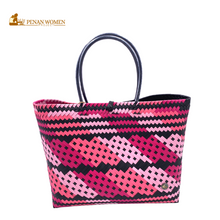 Load image into Gallery viewer, PENAN WOMEN PROJECT Everyday Tote Bag Pink Combo Black Base
