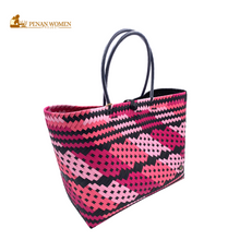 Load image into Gallery viewer, PENAN WOMEN PROJECT Everyday Tote Bag Pink Combo Black Base
