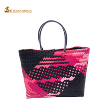 Load image into Gallery viewer, PENAN WOMEN PROJECT Everyday Tote Bag Pink Combo Black Base
