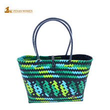 Load image into Gallery viewer, PENAN WOMEN PROJECT Everyday Tote Bag Green Combo Black Base
