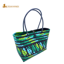 Load image into Gallery viewer, PENAN WOMEN PROJECT Everyday Tote Bag Green Combo Black Base
