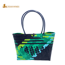 Load image into Gallery viewer, PENAN WOMEN PROJECT Everyday Tote Bag Green Combo Black Base
