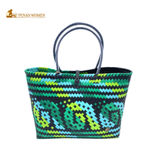 Load image into Gallery viewer, PENAN WOMEN PROJECT Everyday Tote Bag Green Combo Black Base
