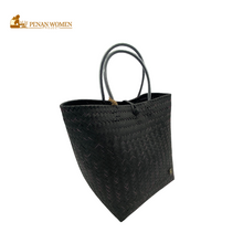 Load image into Gallery viewer, PENAN WOMEN PROJECT Beliang Square Tote Bag Black
